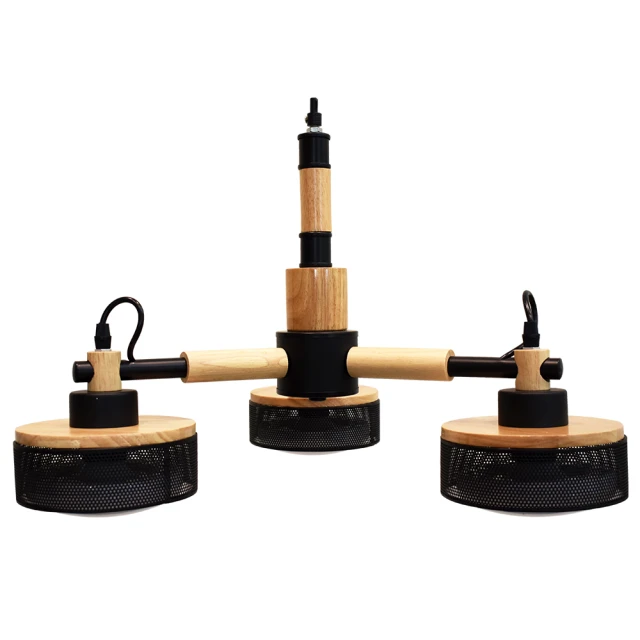 【華燈市】快可換 網點7燈原木半吸頂燈 歷史價格詳細信息