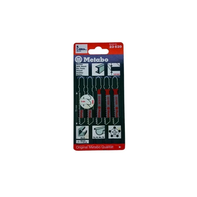 metabo 美達寶 金屬線鋸片 74/ 1.2-2.6mm/ 21-10T (T123XF) 623676000 5支裝 歷史價格詳細信息