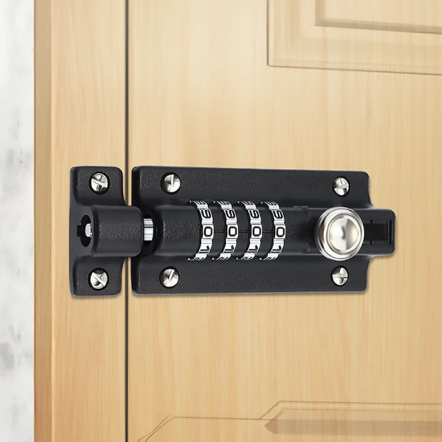 密碼插銷鎖免打孔大門栓衛生間推拉室內房門扣木門安全防盜密碼鎖 歷史價格詳細信息