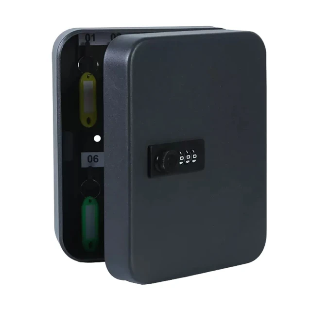 密碼鎖鑰匙箱 壁挂式鑰匙箱 房産物業家用汽車鑰匙櫃 收納管理盒子 鑰匙櫃 鑰匙箱 20位磨砂黑含標記牌 歷史價格詳細信息