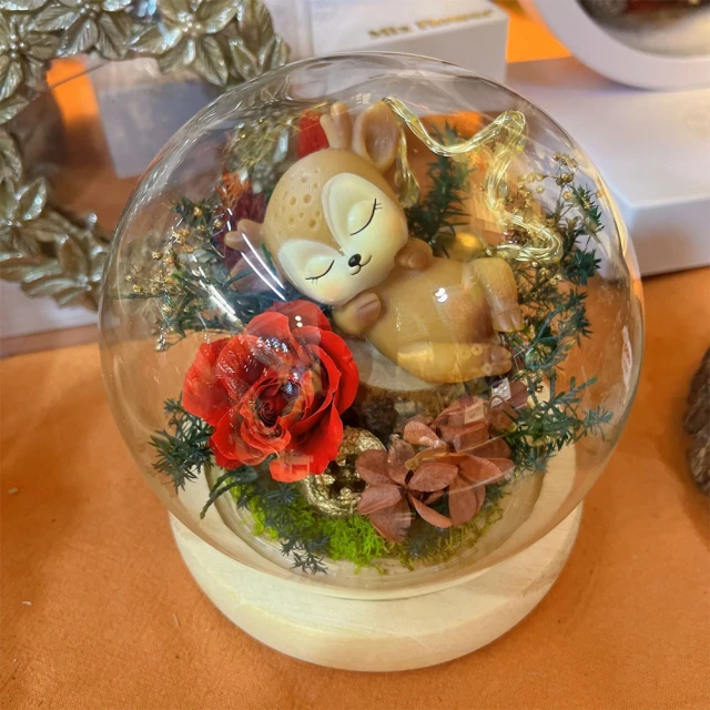 【OSTARA FLORIST 奧斯塔拉花藝】永生玫瑰小香風花束玻璃盅(永生花、乾燥花、聖誕節、節日、花禮、情人節) 歷史價格詳細信息