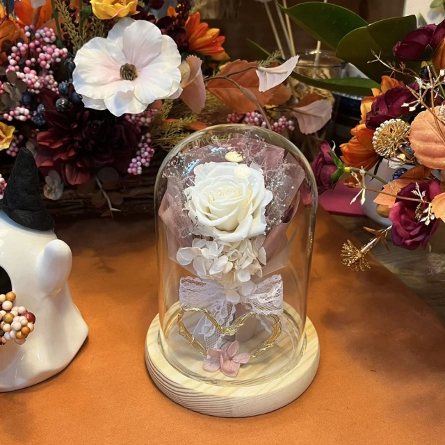 【OSTARA FLORIST 奧斯塔拉花藝】愛情樹永生花罩盅(永生花材、不凋玫瑰、永生配材) 歷史價格詳細信息