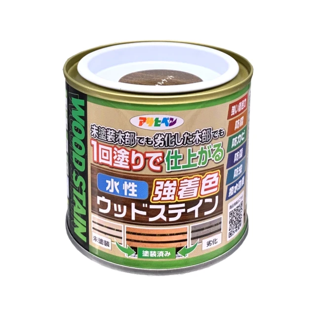 【日本Asahipen】刷一次 水性室內外護木漆 1.6L 多色可選(木頭漆 木器漆 護木漆 噴漆 油漆 透明漆 亮光漆) 歷史價格詳細信息