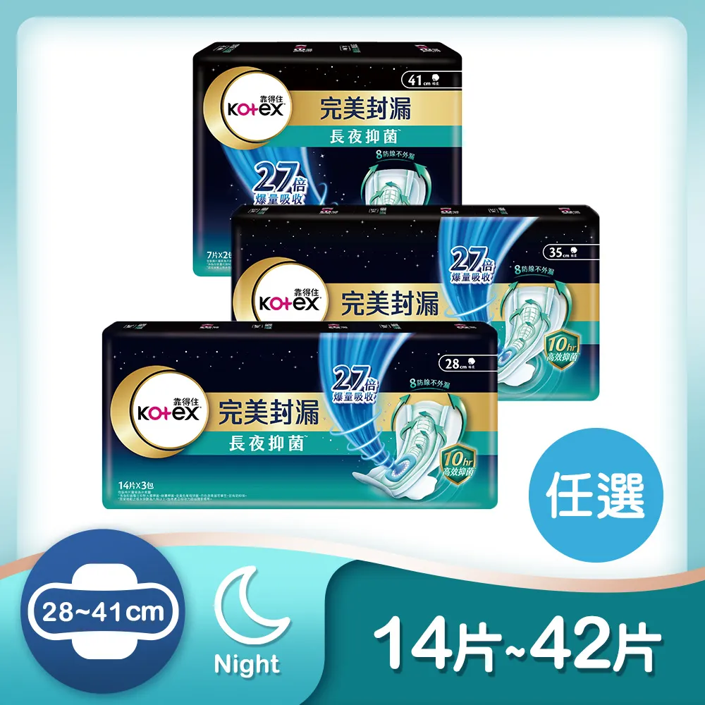 靠得住完美封漏長夜抑菌41cm棉柔8片 歷史價格詳細信息