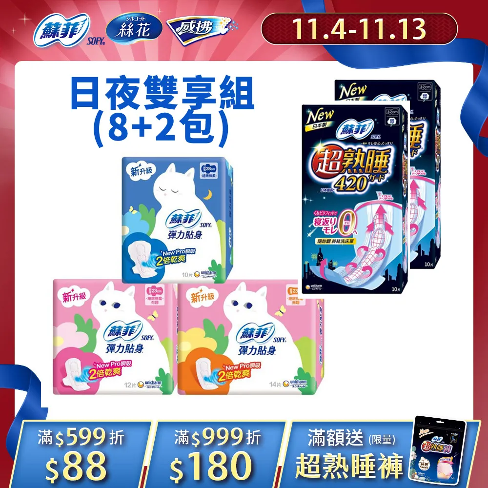 蘇菲彈力貼身超熟睡夜用42CM【康是美】 歷史價格詳細信息