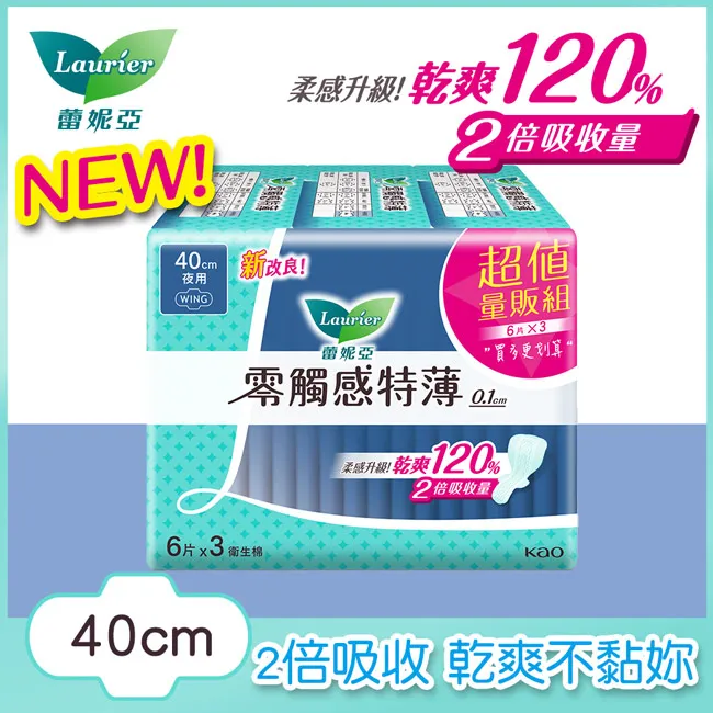 蕾妮亞零觸感特薄極長夜用型40cm6片【康是美】 歷史價格詳細信息