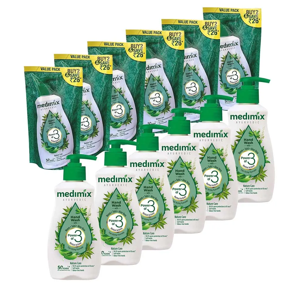 印度MEDIMIX 阿育吠陀植萃苦楝蘆薈抗菌洗手液190ml+補充包175ml 歷史價格詳細信息