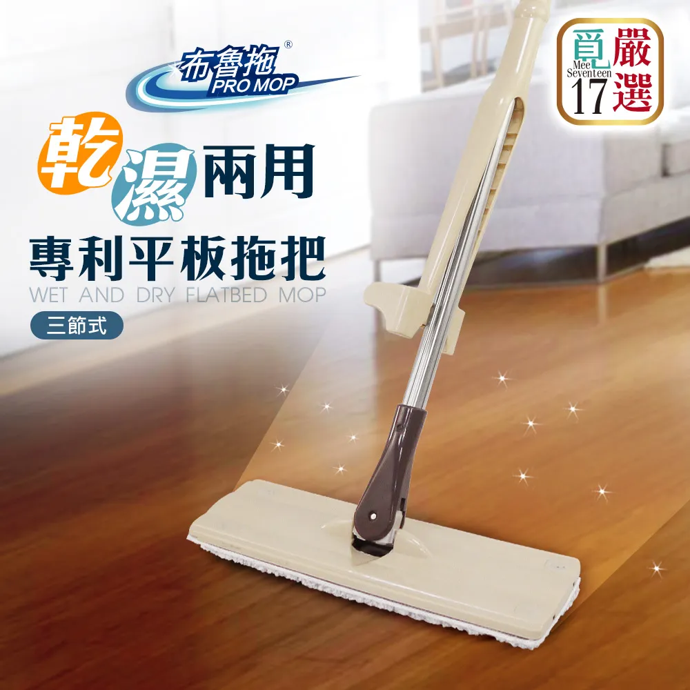 【覓17嚴選】布魯拖乾濕兩用專利平板拖把(三節式) 歷史價格詳細信息