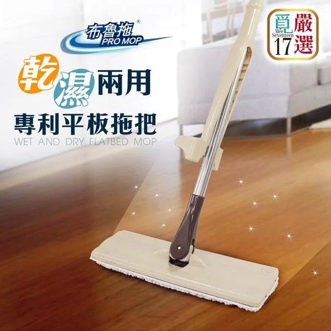 【覓17嚴選】布魯拖乾濕兩用專利平板拖把(三節式) 歷史價格詳細信息