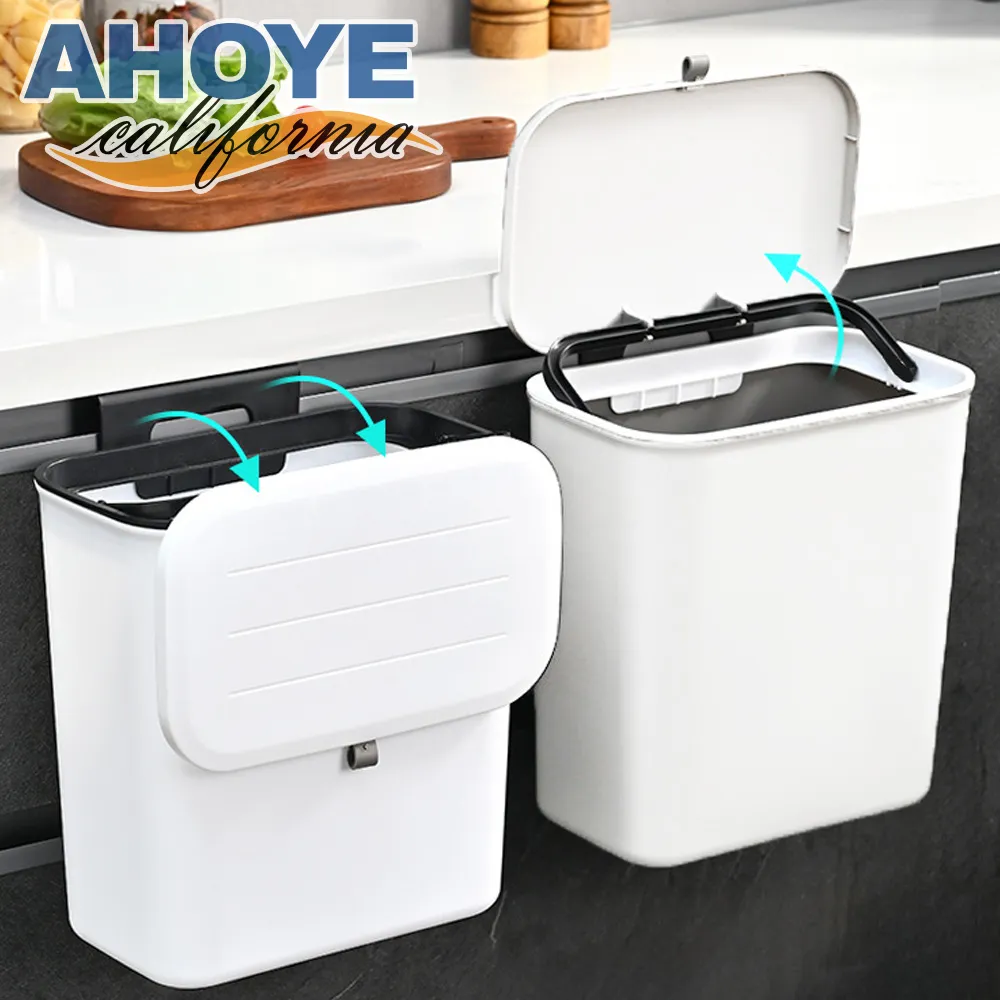 滑蓋壁掛式垃圾桶10L(白)[大買家] 歷史價格詳細信息