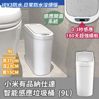 納仕達智能感應垃圾桶9L 小米有品 感應式垃圾桶 垃圾桶 垃圾筒 電動垃圾筒 紅外線垃圾桶 歷史價格詳細信息