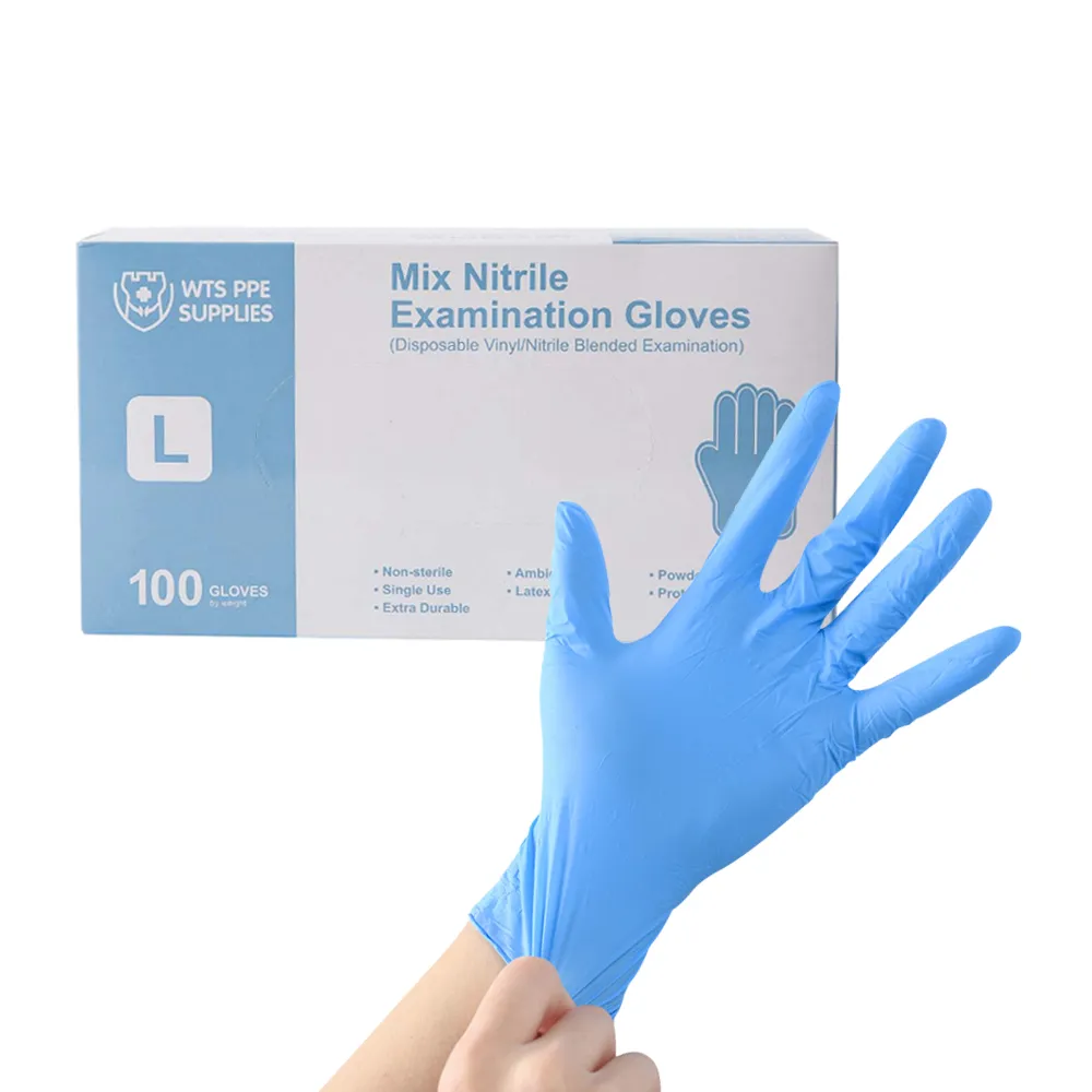 加厚款NBR一次性手套 100入/盒  藍色/黑色 多種尺寸可選 丁晴手套 歷史價格詳細信息