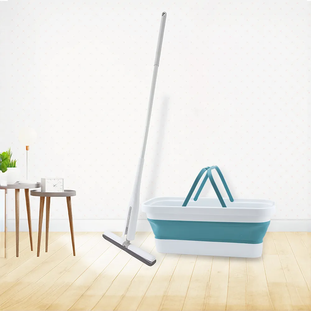 【不沾手膠棉拖把】乾濕兩用拖把 懶人拖把 免手洗懶人拖 可站立吸水拖把 180度旋轉拖把【AB615】 歷史價格詳細信息