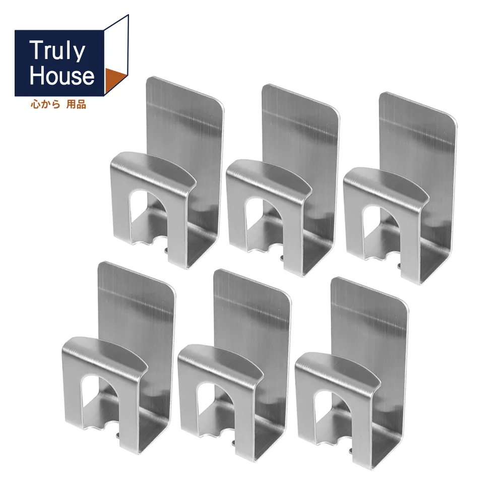 【Truly House】免打孔304不鏽鋼牙刷架 杯架/無痕貼/無痕掛勾(超值六入組) 歷史價格詳細信息