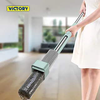 【VICTORY】不鏽鋼伸縮藍白雙拼去汙棉紗拖把-特大(1拖2替換頭)#1025109 歷史價格詳細信息