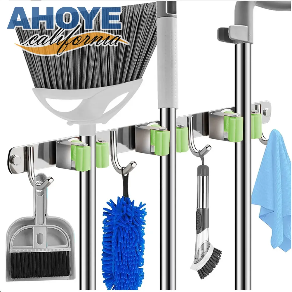拖把掛鉤304不銹鋼掛拖把架免打孔衛生間拖把夾壁掛陽臺掃把掛架~特價 歷史價格詳細信息