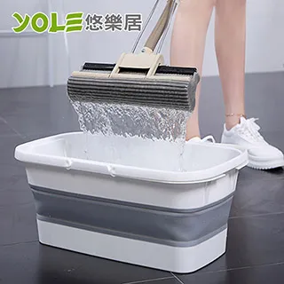 拖地折疊水桶塑料拖把桶長方形儲水拖地盆帶輪拖地桶大容量水捅 歷史價格詳細信息