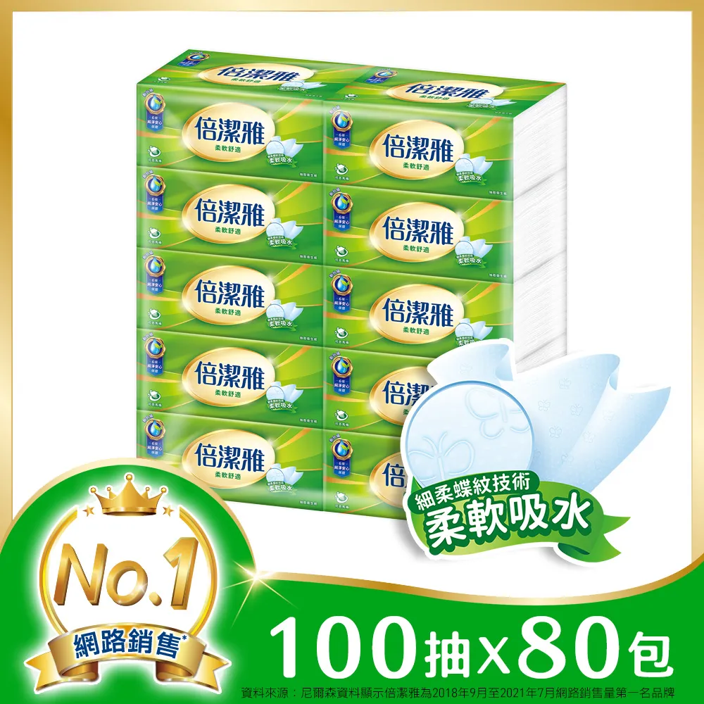 倍潔雅抽取式衛生紙(100抽x96包)/箱 歷史價格詳細信息