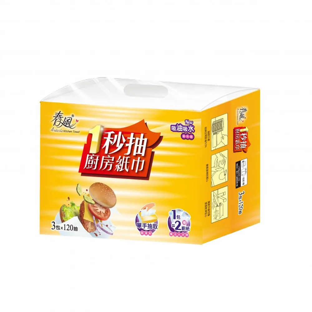 春風一秒抽三層厚手廚房紙巾(80抽 X 3包 X 8串) 歷史價格詳細信息