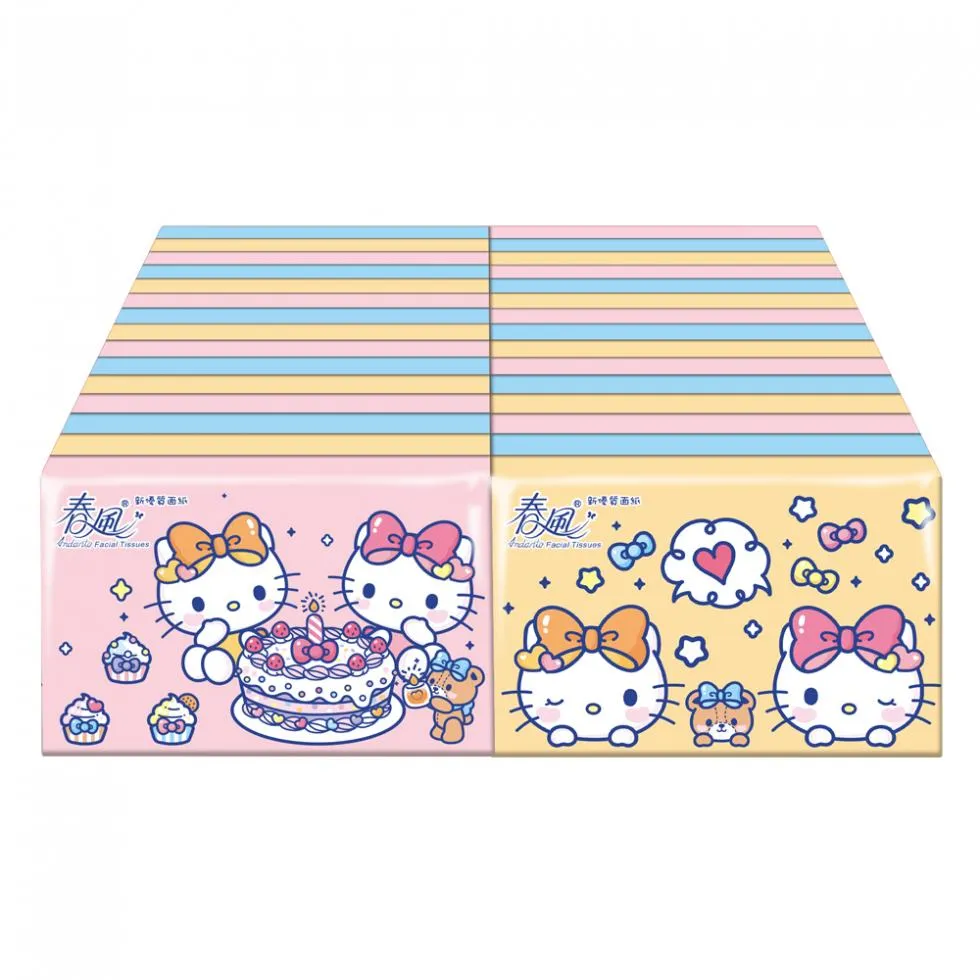 【春風】Hello Kitty50週年盒裝面紙150抽*5盒*10串/箱(面紙) 歷史價格詳細信息