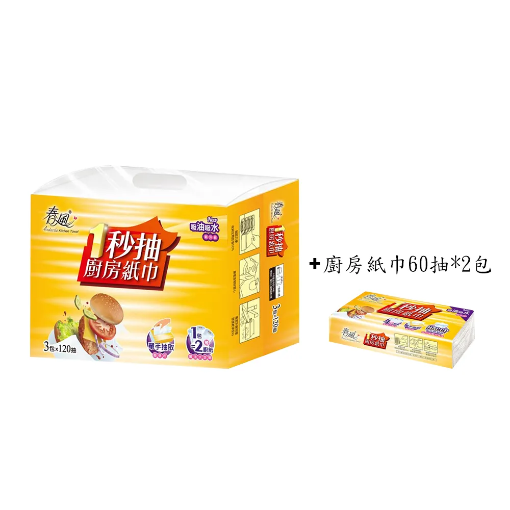 春風 一秒抽抽取式廚房紙巾(120抽x15包) 歷史價格詳細信息