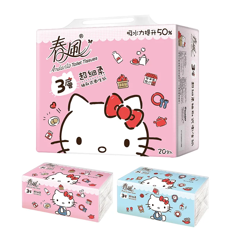 春風 Hello Kitty 3層超細柔抽取式衛生紙 90抽x20包x3串/箱 歷史價格詳細信息