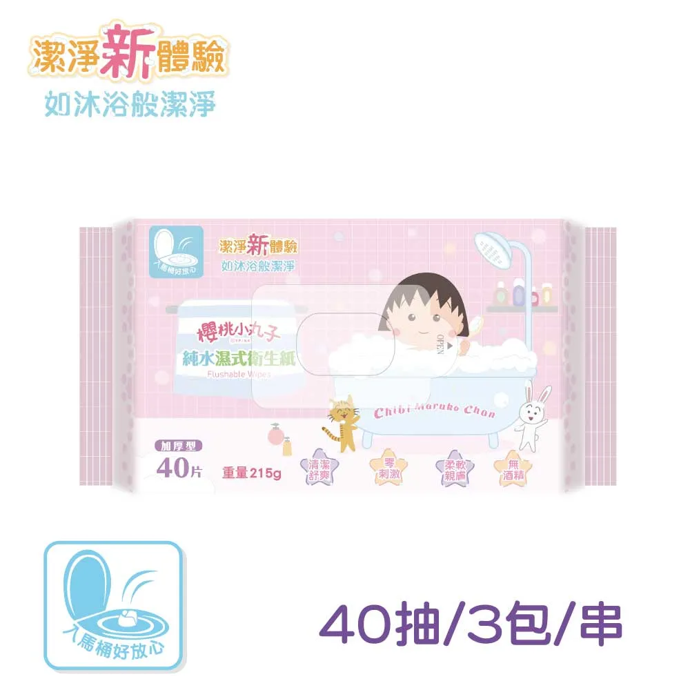 櫻桃小丸子純水濕式衛生紙40抽x3包【愛買】 歷史價格詳細信息