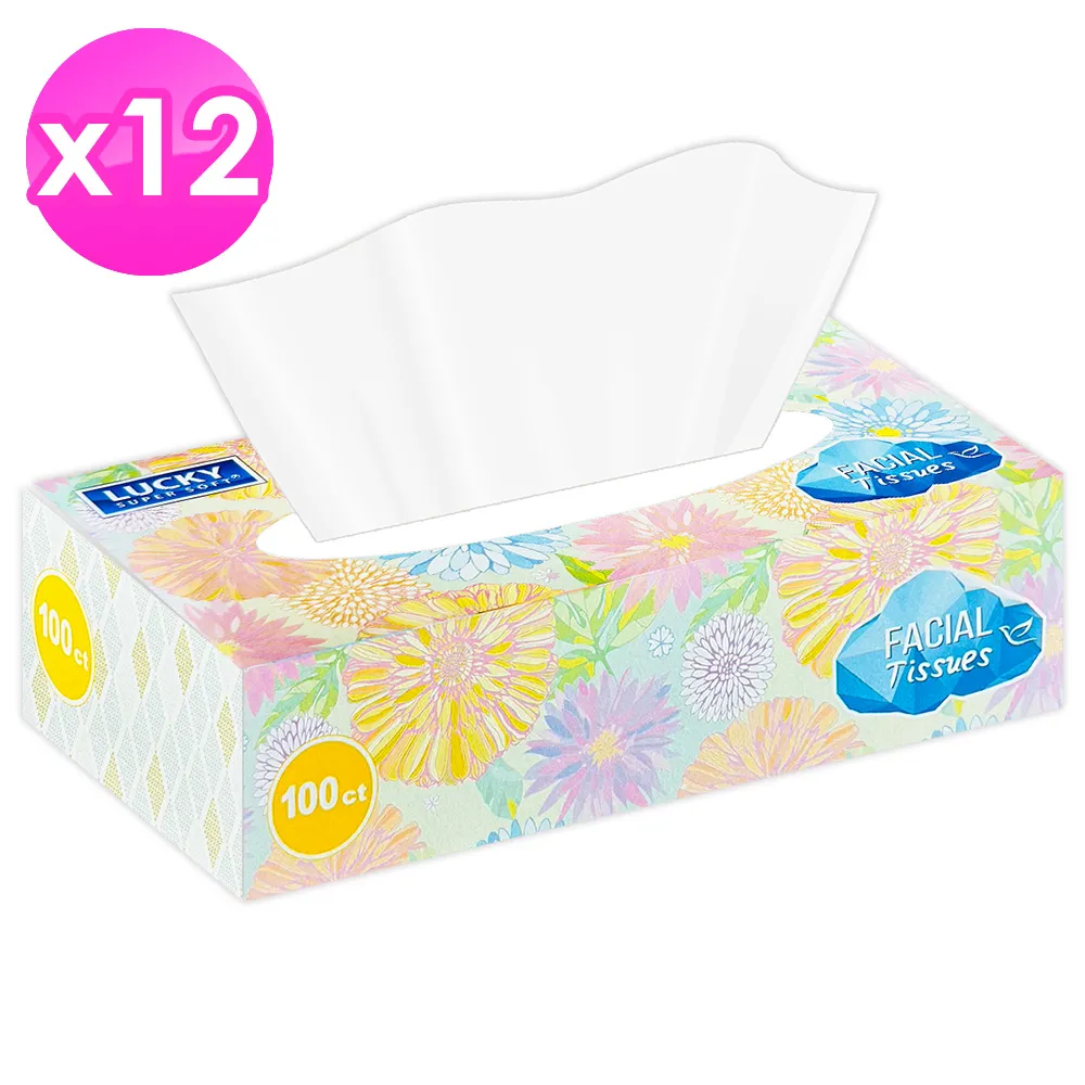 【Lucky Super Soft】超柔軟盒裝面紙100抽/盒(花色隨機出貨) 歷史價格詳細信息