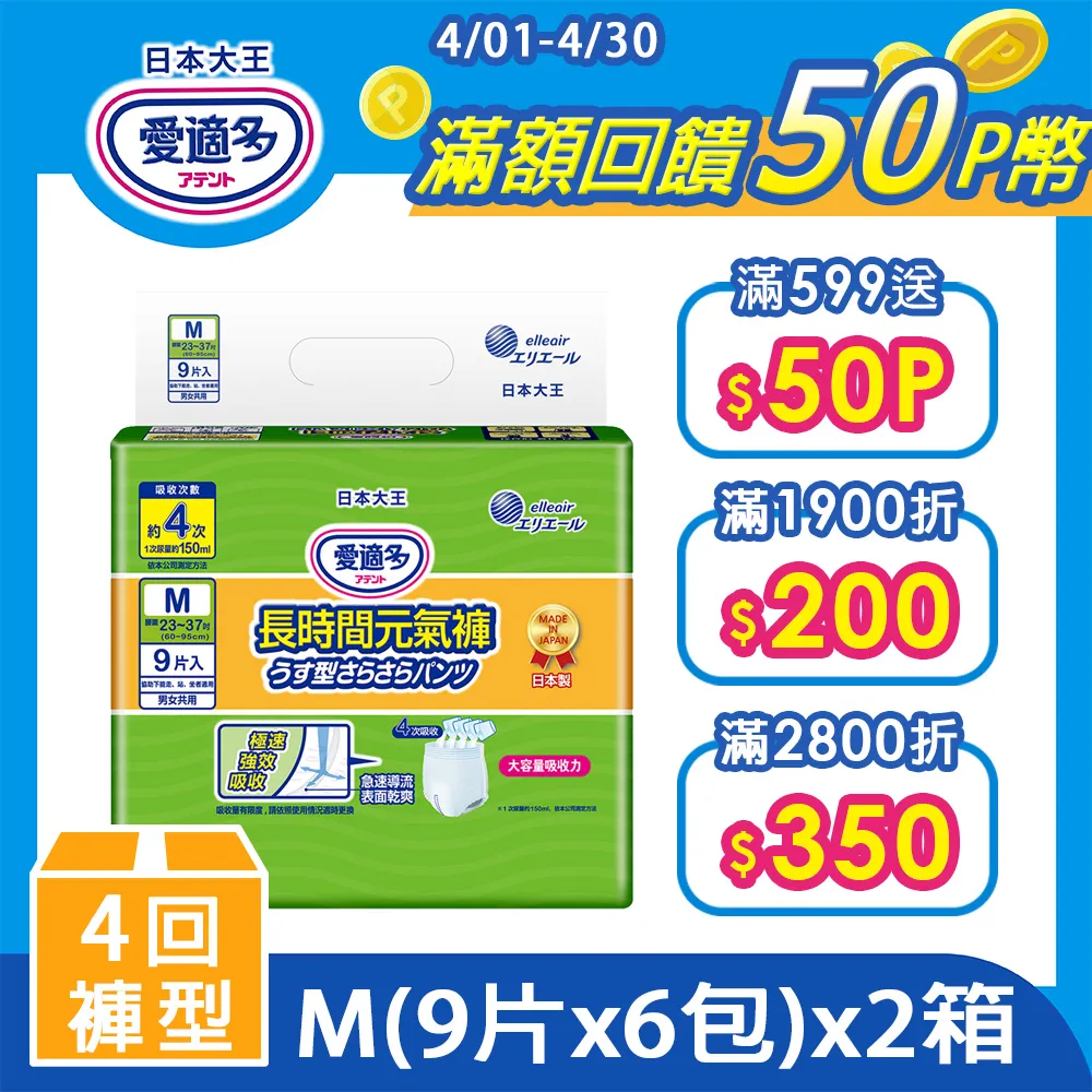 日本大王Attento愛適多 長時間4回吸收元氣褲 L(8片/包)x6包(箱購)x2箱 歷史價格詳細信息