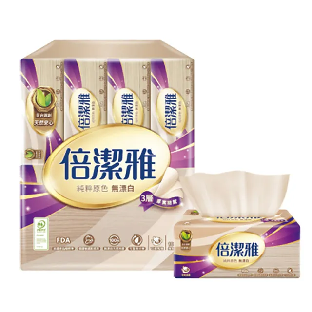 倍潔雅無漂白3層抽取衛生紙 PEFC (100抽8包8袋/箱) 歷史價格詳細信息