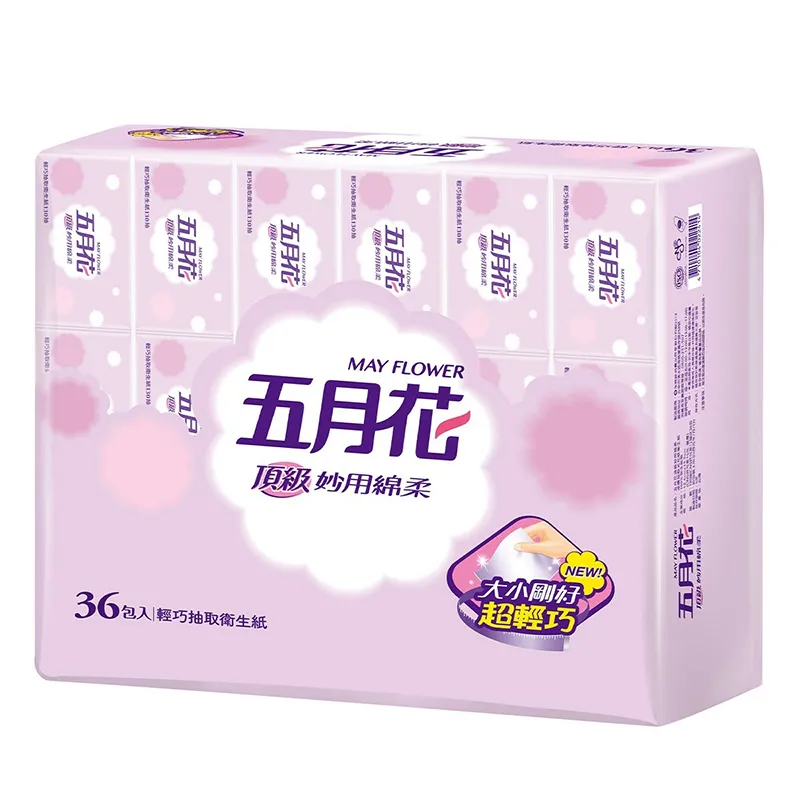 【五月花】妙用綿柔抽取衛生紙-輕巧包(130抽X36包)X3袋 歷史價格詳細信息
