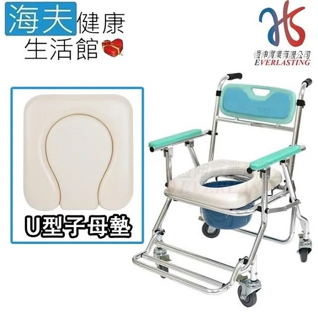 【海夫健康生活館】恆伸 鋁製有輪 移位功能 拆手/大背 固定洗澡便椅(ER43005) 歷史價格詳細信息