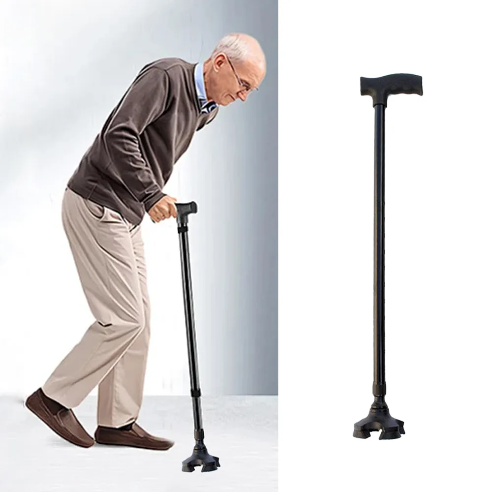 拐棍手杖四腳防滑拐杖鋁合金伸縮輕便拐扙多功能拐仗帶燈調節 歷史價格詳細信息