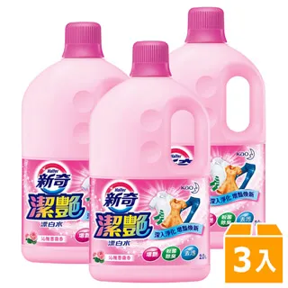 【新奇】潔豔新型漂白水 沁雅薔薇香補充包(1600ml x6入/箱) 歷史價格詳細信息