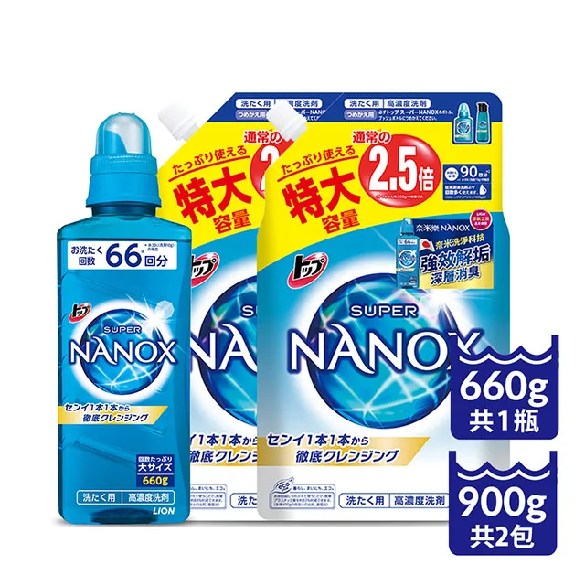 日本獅王NANOX奈米超濃縮洗衣精1+1組合(660gX2) 歷史價格詳細信息