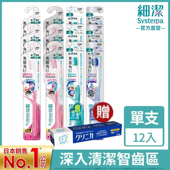 日本獅王LION 細潔無隱角EX牙刷2入(抗敏/亮白/專護/極柔) 歷史價格詳細信息