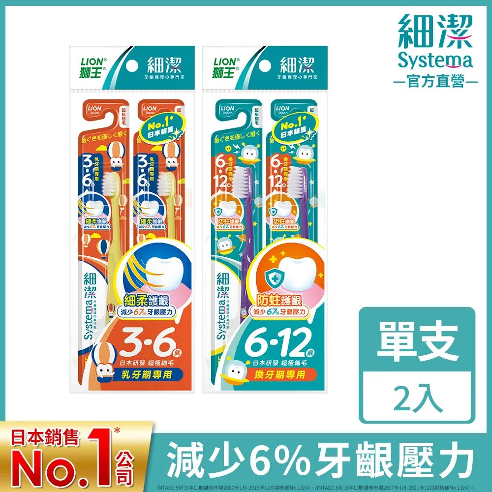 獅王 LION 細潔兒童牙刷1支(低學年用) 6~12歲 (顏色隨機出貨)│台灣獅王官方旗艦店 歷史價格詳細信息