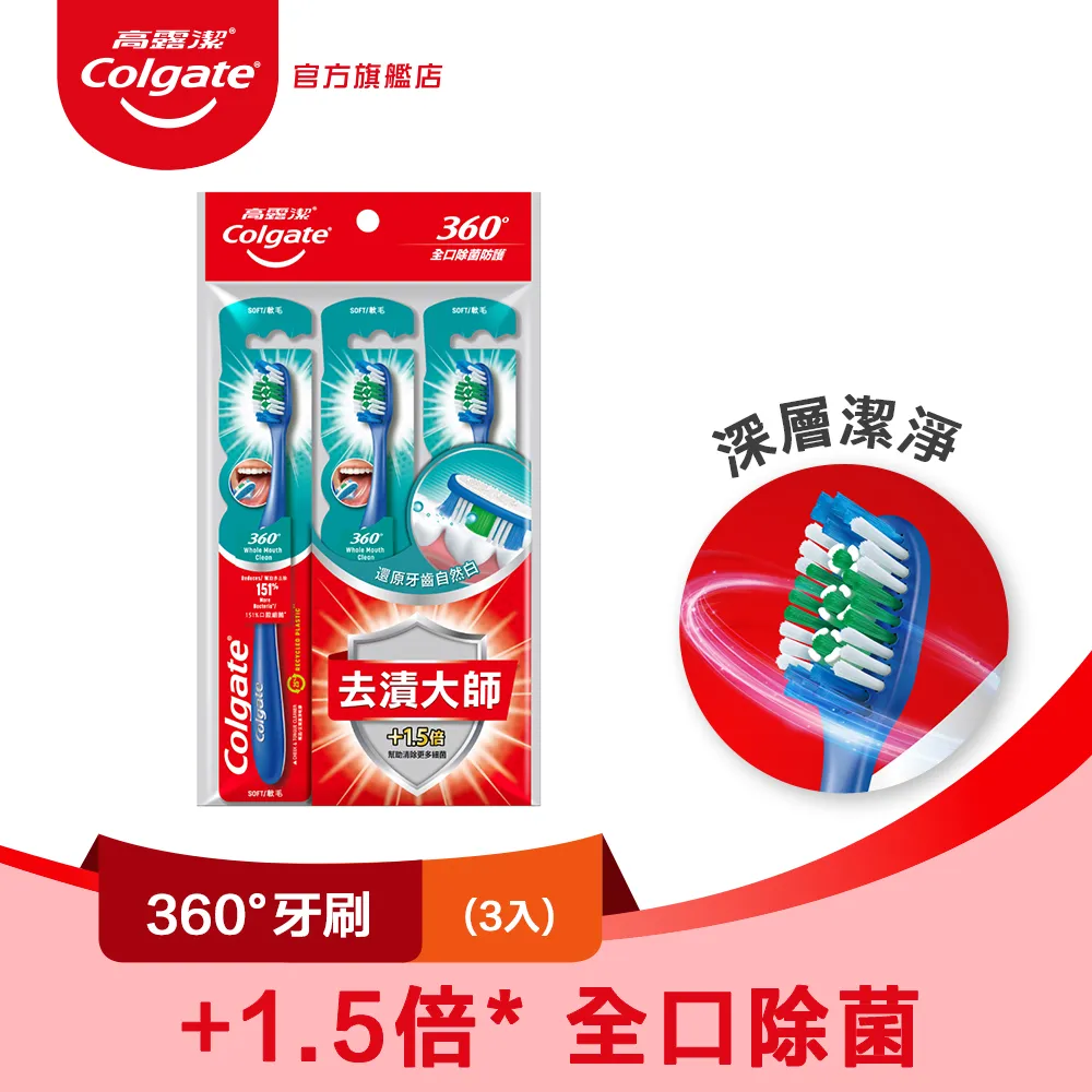 【高露潔】360°抗敏專家牙刷   1入/3入(深層潔淨/軟毛牙刷) 歷史價格詳細信息