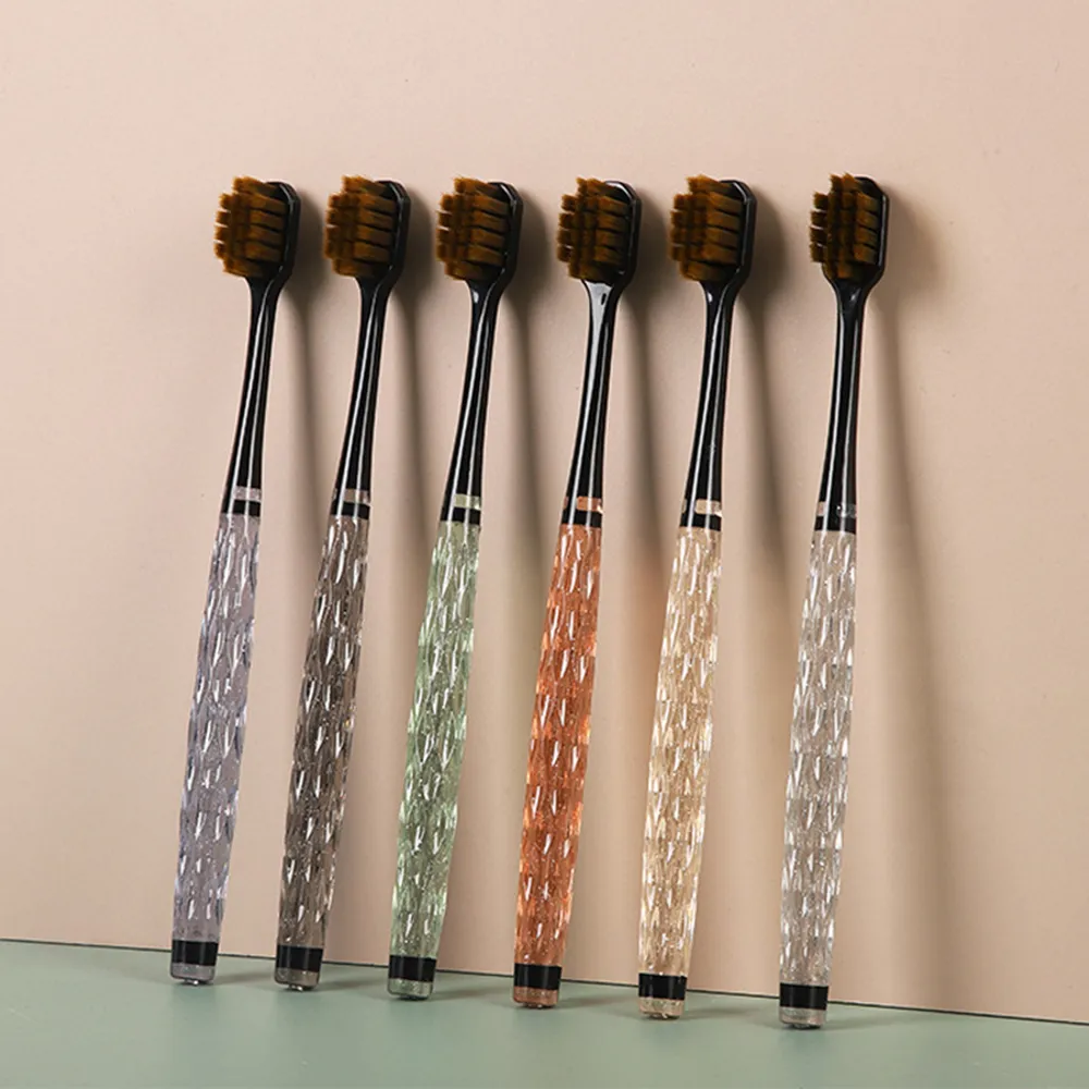 【6支禮盒裝】爆品輕奢牙刷家用超細軟毛成人寬頭高顏值黑金手柄 歷史價格詳細信息