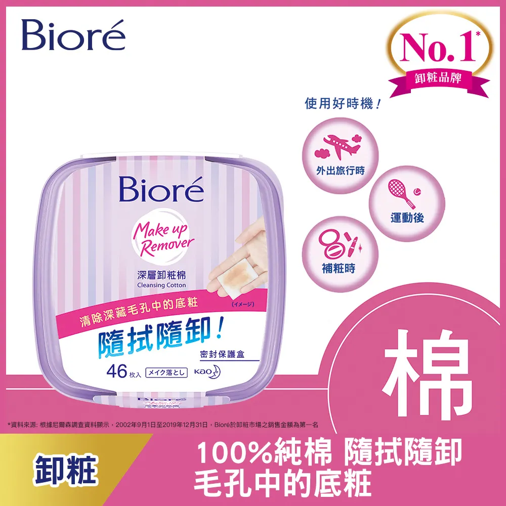 Biore 蜜妮 深層卸粧棉 補充包46片(141ml) 歷史價格詳細信息