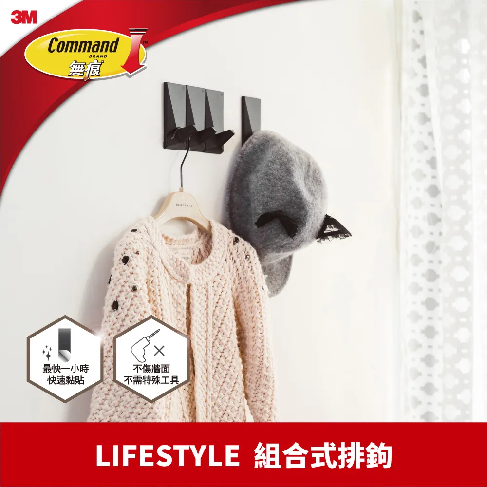 3M 無痕 LIFE STYLE-組合式排鉤(五鉤)-黑色 歷史價格詳細信息