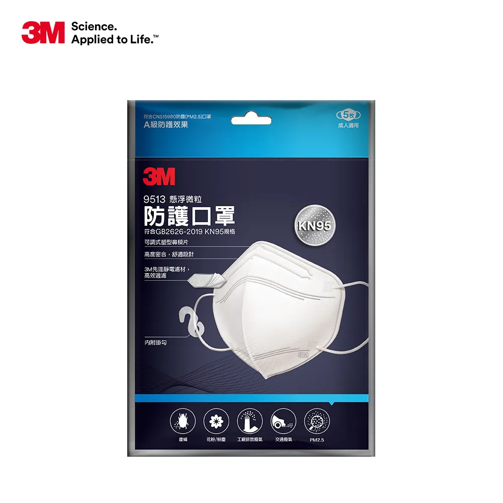 【3M】懸浮微粒防護口罩KN95-黑色5枚入 歷史價格詳細信息