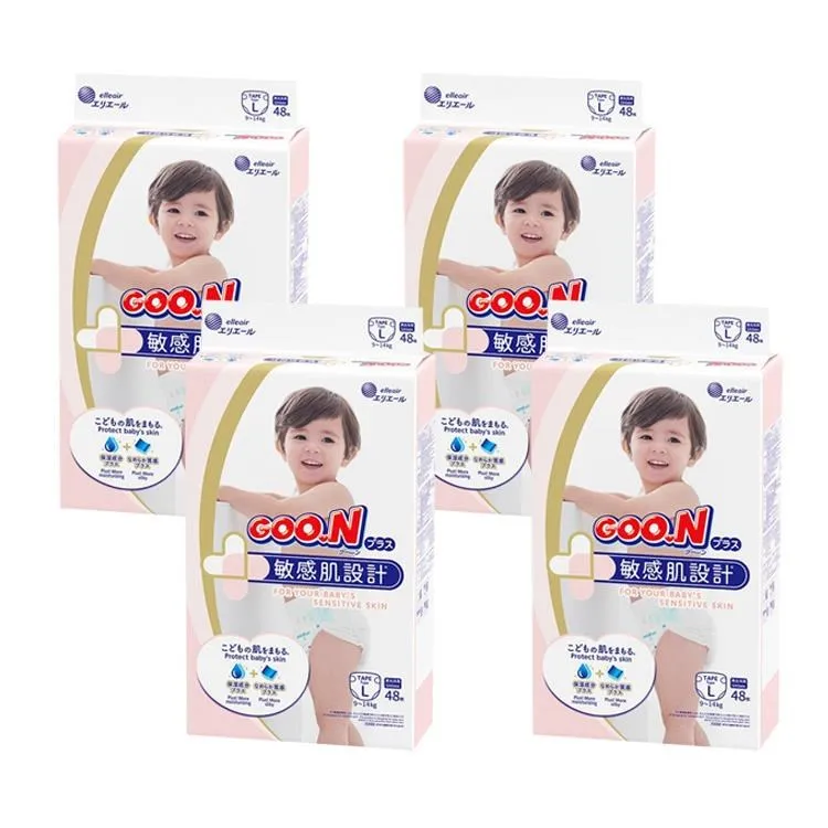 GOO.N大王 境內版敏感肌黏貼型紙尿褲 M 56片*4包入(箱購) 歷史價格詳細信息