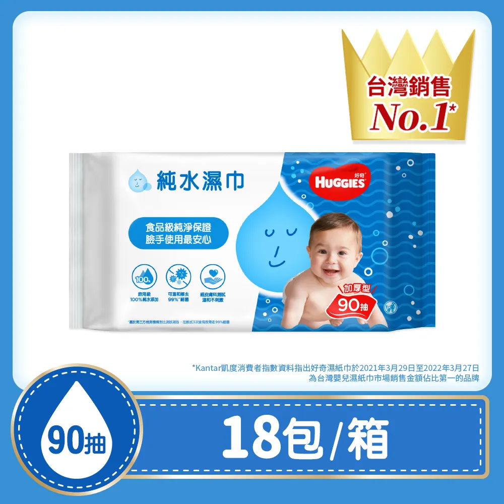 好奇 純水嬰兒濕巾(厚型)80抽*3包*6串/箱購(南六代工)【衛立兒生活館】 歷史價格詳細信息