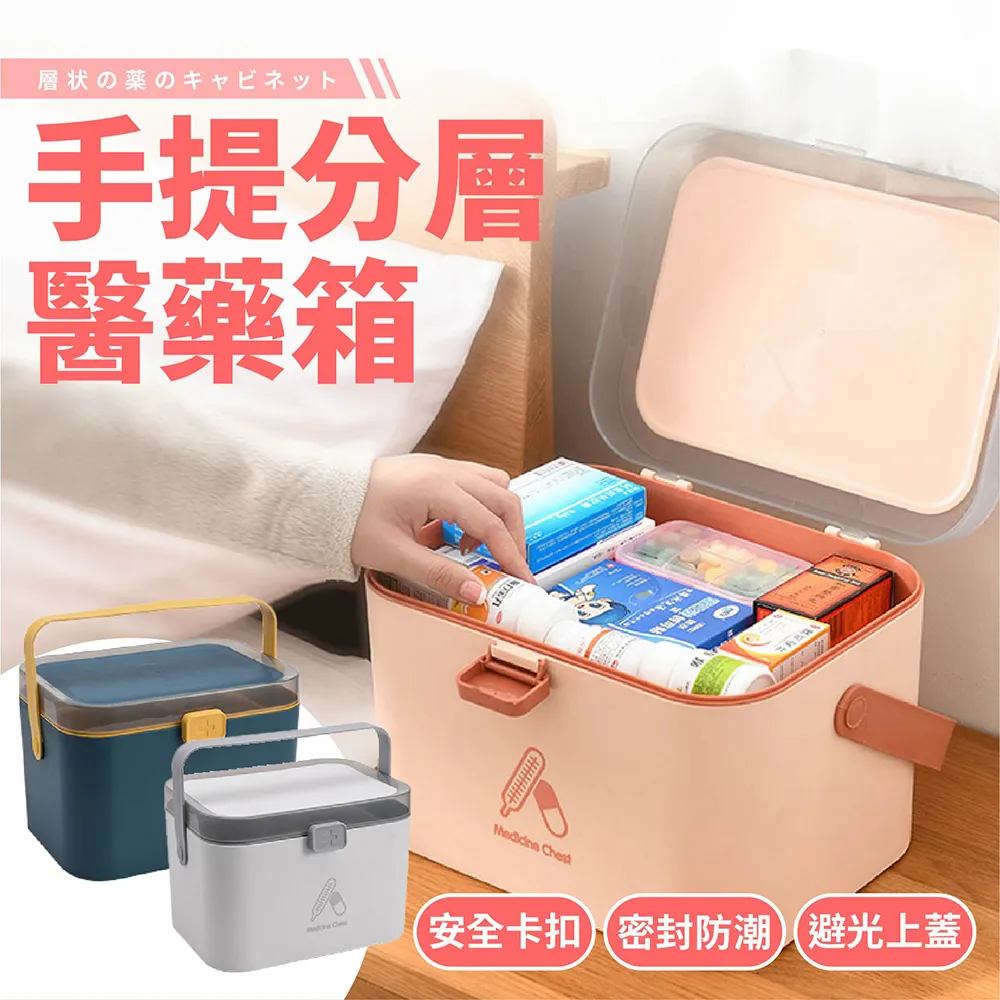 【雙層醫藥箱 大款】 藥品 家用 家庭 手提 醫藥箱 藥盒 急救箱 醫療箱 藥箱 急救箱保健箱｜HNHAB1 歷史價格詳細信息