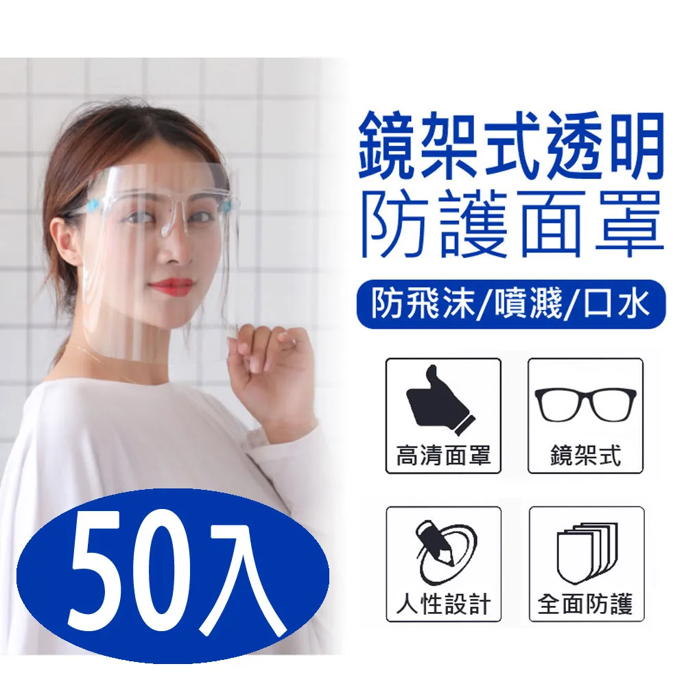 透明防護面罩 大鏡面防疫面罩 鏡架型口水飛沫防護罩 超值6入-加贈透明口罩2入 Kiret 歷史價格詳細信息