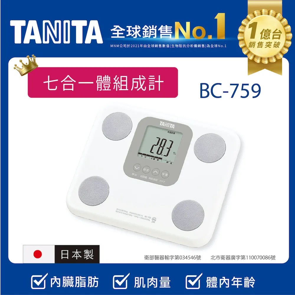 TANITA七合一體組成計BC-759WH 歷史價格詳細信息