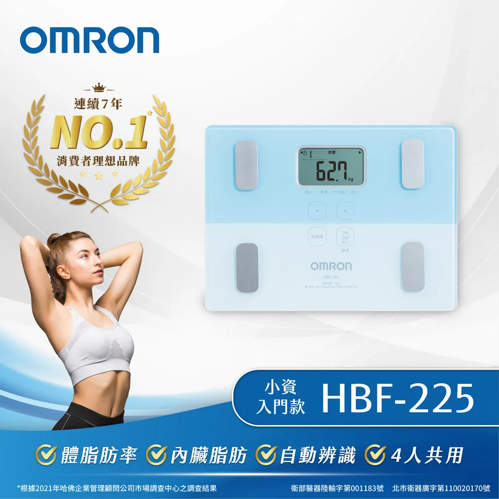 OMRON 歐姆龍 HBF-225 體重體脂計 黃色/粉色/藍色 (保固6個月) 【福利品】 歷史價格詳細信息