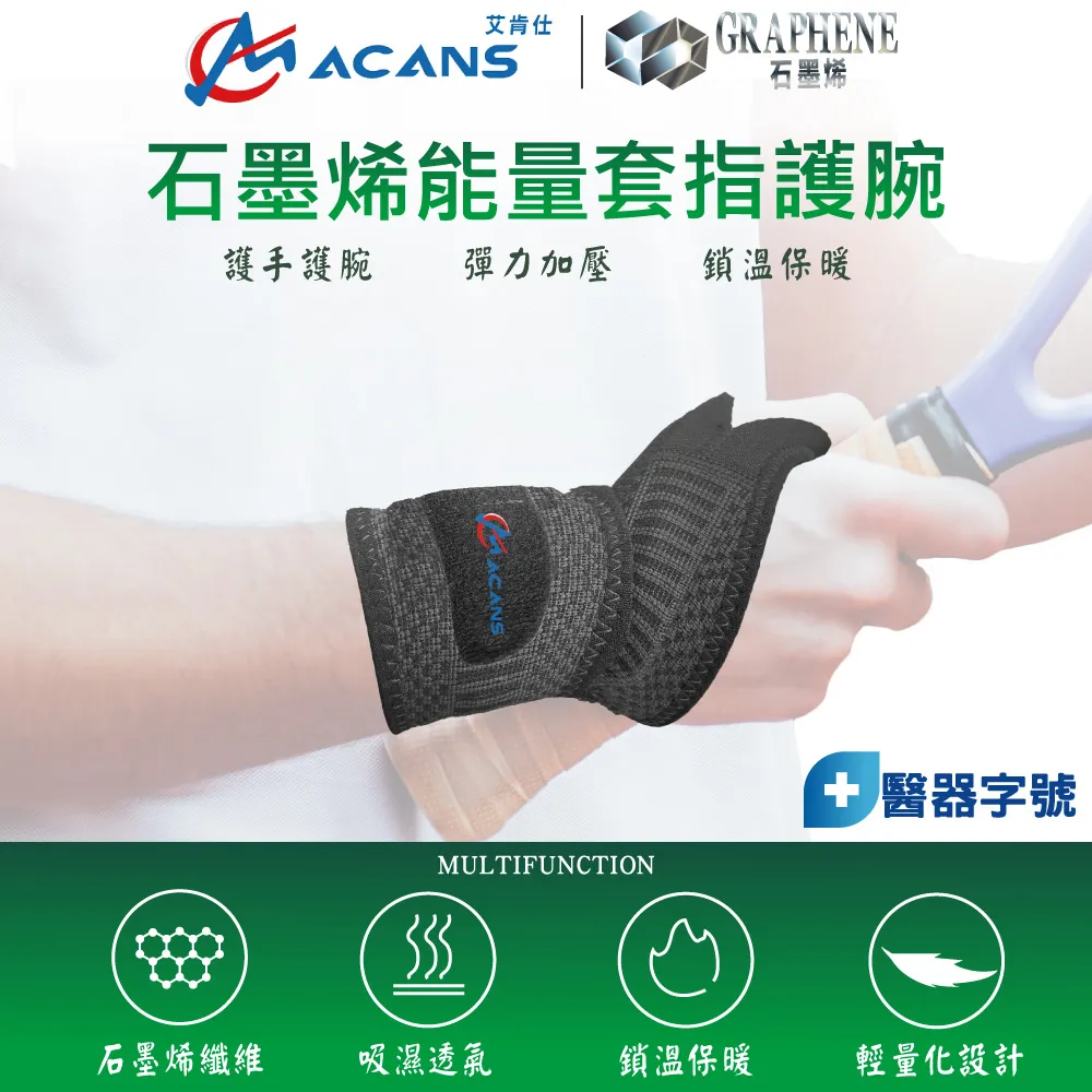 【艾肯仕-ACANS】石墨烯能量支撐護腕 兩只入 溫感護手腕 低溫遠紅外線 歷史價格詳細信息