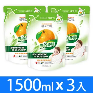 橘子工坊 天然濃縮洗衣精補充包-深層淨味2000ml *6包/箱 歷史價格詳細信息